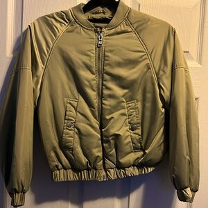 Zara girl. Size 10. Olive green bomber jacket.